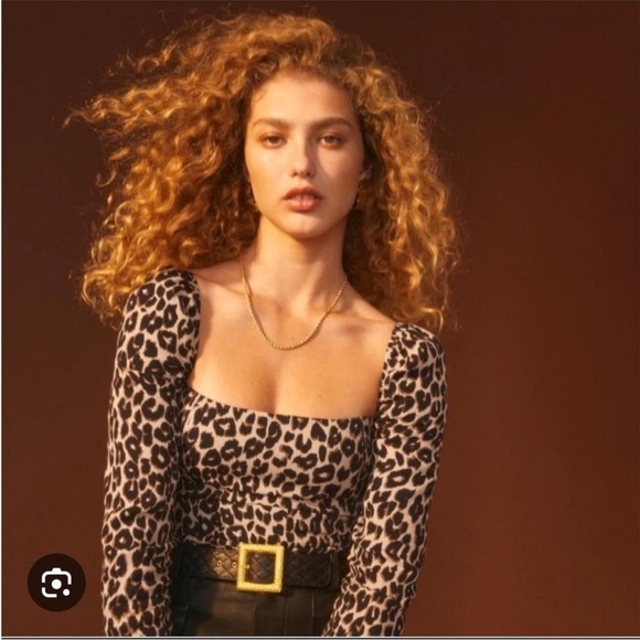 Reformtion Leopard Print Demi Blouse - Picture 2 of 5